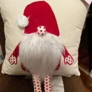 Decorative Holiday Gnome Pillow with Dangling Legs by‎ Storehouse (New)